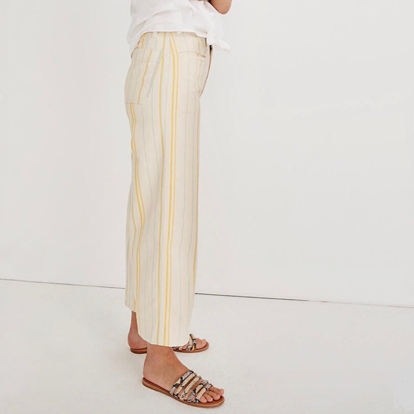 Madewell Emmett Wide-Leg Crop Pants in Stripe - Picture 3 of 7